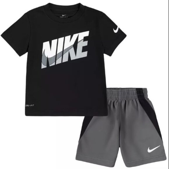 NWT Nike Toddler Boys Tri-Color T-shirt & Shorts Set 2T MSRP $40 - Picture 1 of 11